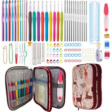 Weabetfu 102pcs Crochet Hooks Set Crochet Hook Kit with Case Ergonomic Crochet N