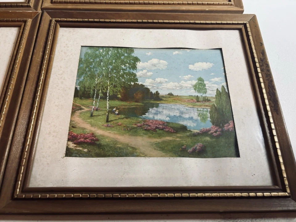 Set of 4 Vintage Lambert Prints Farmhouse Landscape Wall Art  11X13 Cottage Core - Image 2 of 4