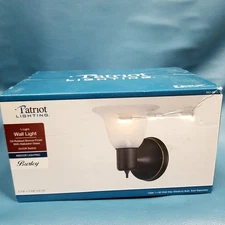 Patriot Lighting Wall Lantern Burley indoor bronze finish w/alabaster glass