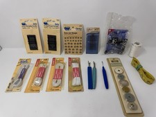 Sewing Notions Lot Needles Elastic Snaps Eyelets Thread Craft Supplies