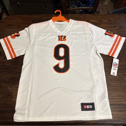 NWT NFL Official Genuine Joe Burrow Cincinnati Bengals Gray and Black Jersey szM