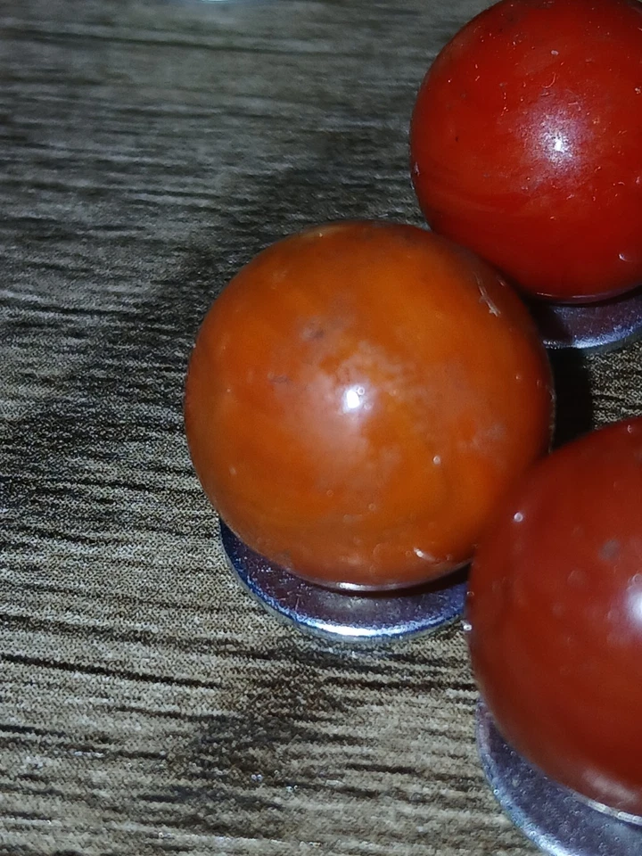 Vintage M. F. Christensen Brick Red Opaque Marbles ? Lot Of 5 - Image 4 of 4