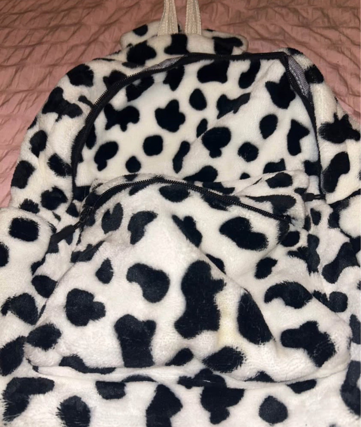 Plush Soft Cow Print Pattern Backpack - image 4