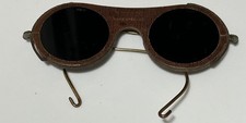 Antique Wilson  s 1930  s Welding Glasses Folding Vtg Green Lens Steampunk