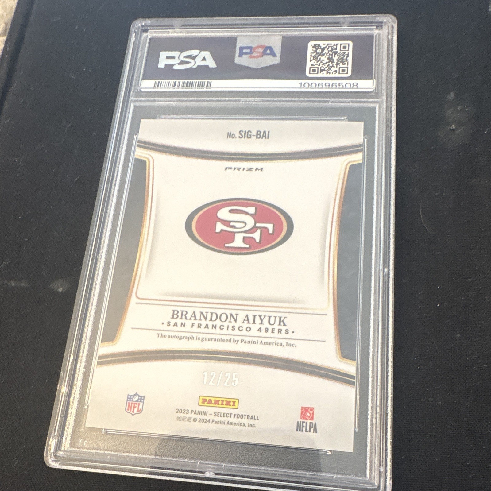 Panini Select Brandon Aiyuk Signatures Tie-Dye Prizm Auto /25 PSA 9 #SIG-BAI