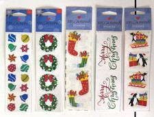 Mrs Grossman's Stickers Merry Christmas, Stockings, Wreath, Ornaments, Peguins