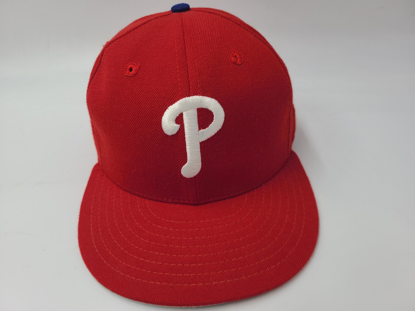 Vtg Philadelphia Phillies New Era 59Fifty Pro Model Fitted 7 1/8 Hat Cap Wool