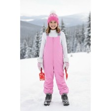 Lands End Grow A Long Snow Ski Pants Bib Overalls Youth Size 14 Adjustable Pink