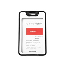 Wholesale Black Meeting ID Badge Card Holder Slim Card Cover Case w/ Lanyard q