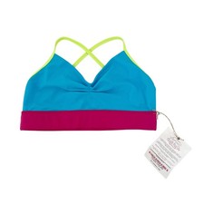 NEW Tiger Friday FX Bra Triple Threat Tahiti Blue Pink Lime Sports Bra MEDIUM