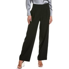 Vince Pants Straight Leg Linen Blend Pull-On Black Size Small