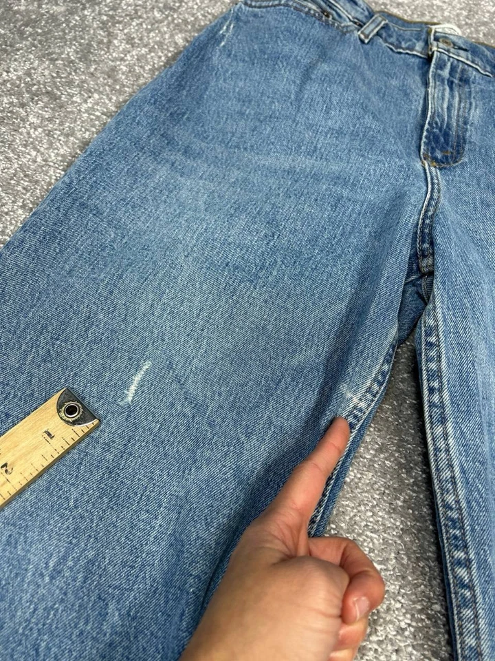 Pantalones de mezclilla rectos Abercrombie & Fitch Curve Love The 90s para mujer 29 azul 28x28 Foto 3 de 4