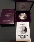 1992-S Proof American Silver Eagle Dollar $1 Box & COA US Mint Bullion OGP