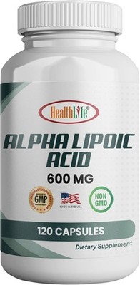 HealthLife Alpha Lipoic Acid 600mg - 120ct ALA Capsules - Antioxidant Nerve Heal