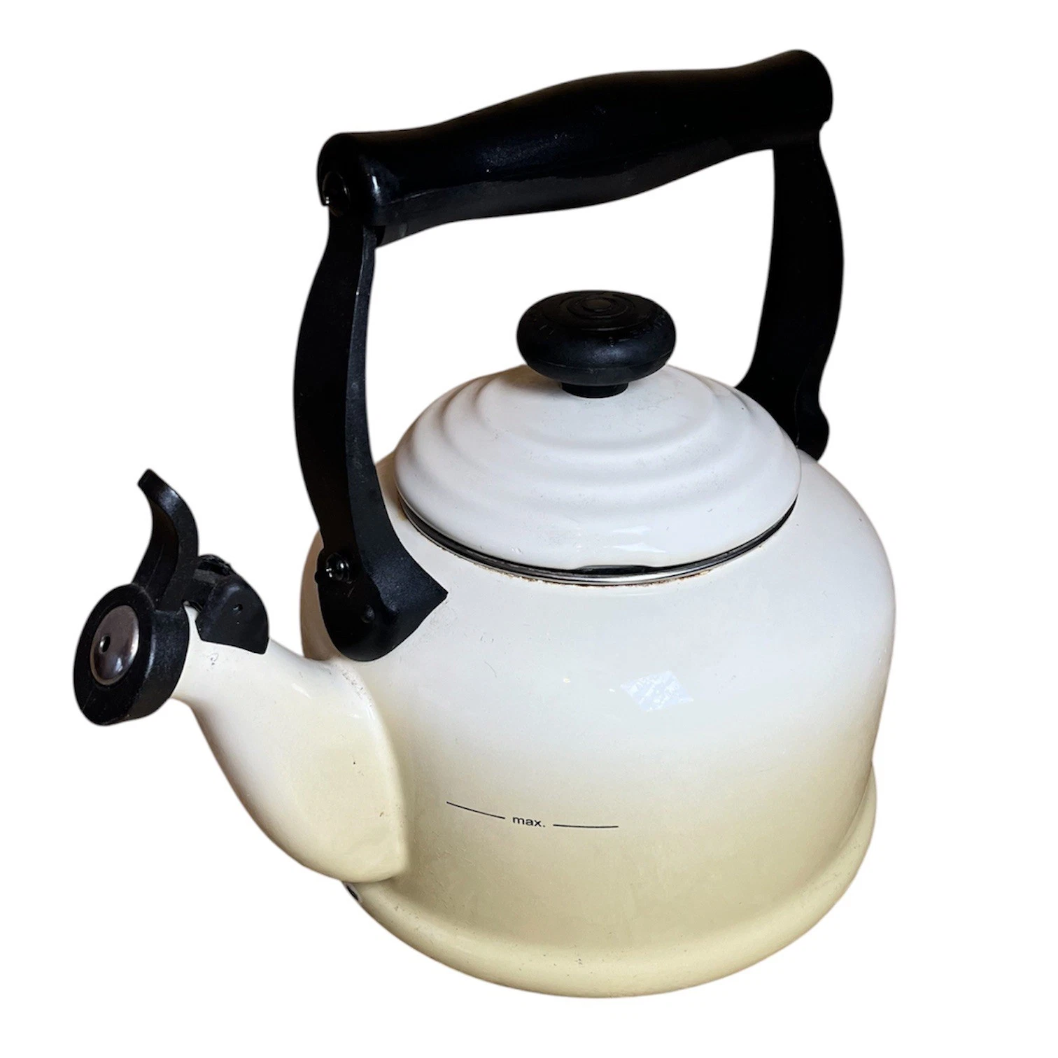 Le Creuset 2.1L Whistling Kettle Cream Enamel Stove Top All Heat Sources