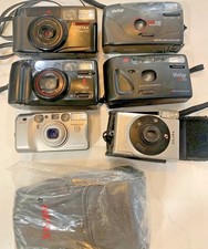 Vintage Point Shoot Film Camera Lot Pentax, Canon, Minolta, ELPH, AS IS READ 