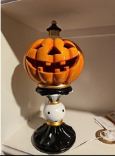 Halloween Light Up Jack-O-Lantern On Pedistal 14.5" Tall