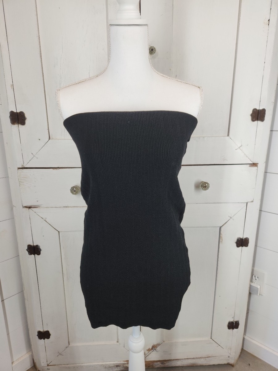 ribbed tube top dress Cotton Spandex Ribbed Striped Tube Top L