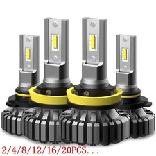 AUXITO 9005 H11 LED Headlight Combo Bulb High Low Beam Super White 6500K 2/4X