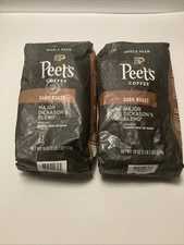 2x Peet’s Major Dickason’s Blend Dark Roast Whole Bean Coffee 18oz Bags