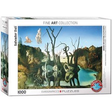 EuroGraphics Salvador Dal Swans Reflecting Elephants Puzzle 1000 Piece , White