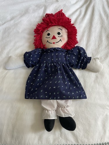 Vintage Applause Raggedy Ann 17” Navy Floral Dress Doll 85th Birthday Toy