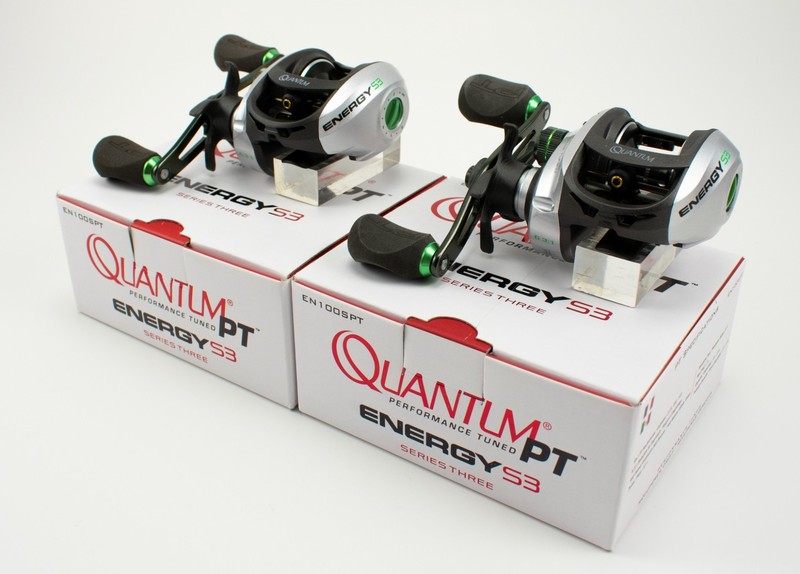 (LOT OF 2) QUANTUM PT ENERGY S3 EN100SPT 6.3:1 RIGHT HAND BAITCAST REEL