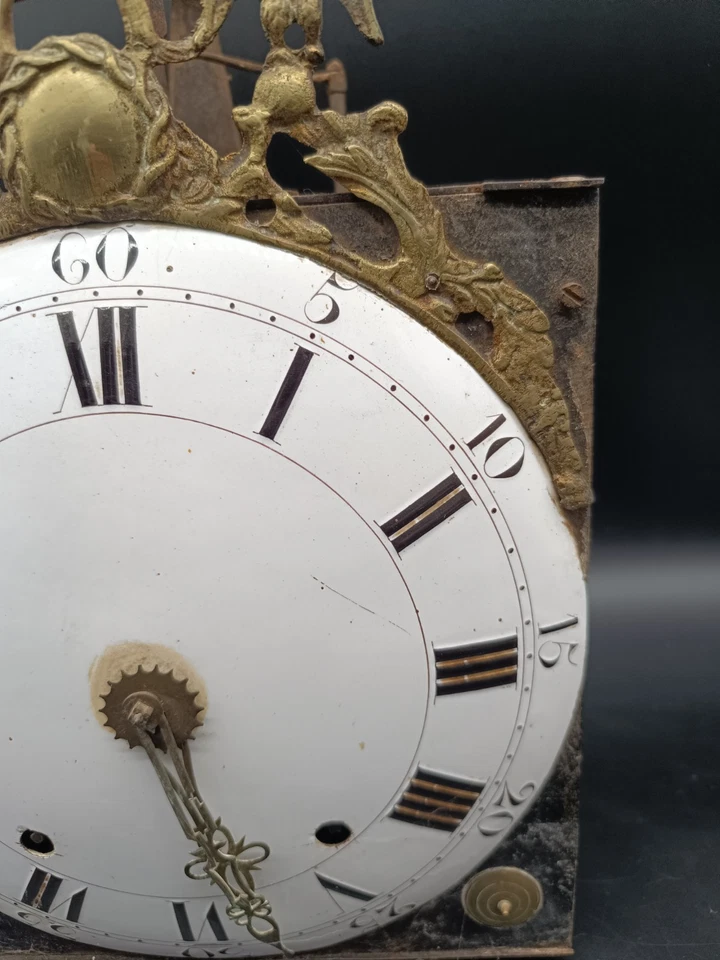 Ancien Mouvement Comtoise Horloge XVIIIe Décor Empire - Photo 4/4