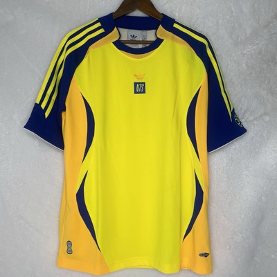 suu Adidas x NTS Radio Oversized Soccer Jersey Yellow Blue Mens Size