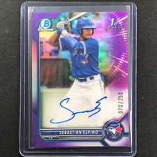 2022 Bowman Chrome Sebastian Espino 1st Bowman Prospect Auto Purple 70/250