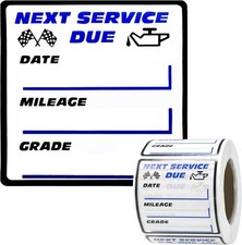 300PCS Oil Change Stickers, 2" 2" Transparent No Residue Oil Change Reminder