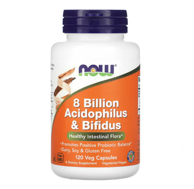NOW Foods, 8 Milliarden Acidophilus & Bifidus, 120 vegetarische Kapseln