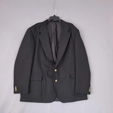 Haggar Men's Black Blazer Jacket Size 46 Machine Washable