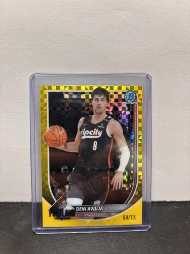 2025-26 Topps Bowman Chrome Deni Avdija Yellow Refractor /75