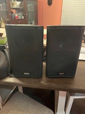 QSC K8 SPEAKERS PAIR WITH COVERS AND POWER CORDS