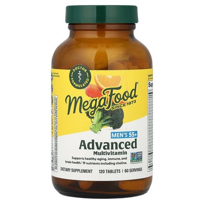 MegaFood Multi for Men 55  120 Tablets Dairy-Free, Gluten-Free, Iron-Free,