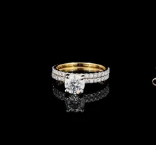 2.5 Ct Round Cut Moissanite Diamond Engagement Ring In Silver Gift For Women
