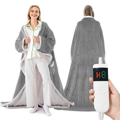 Wearable Heated Blanket With Sleeves & Foot Pocket, Heated Throw Blankets Fas...