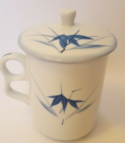 Covered Mug Bamboo Hand Painted Ceramic Porcelain Japan Tea Pottery Coffee - Picture 2 of 10