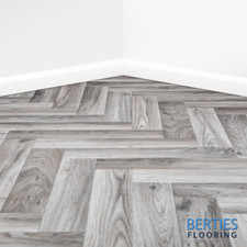 Caprio Tile Vinyl Roll Flooring 2m 4m Width Kitchen Bathroom Herringbone Style