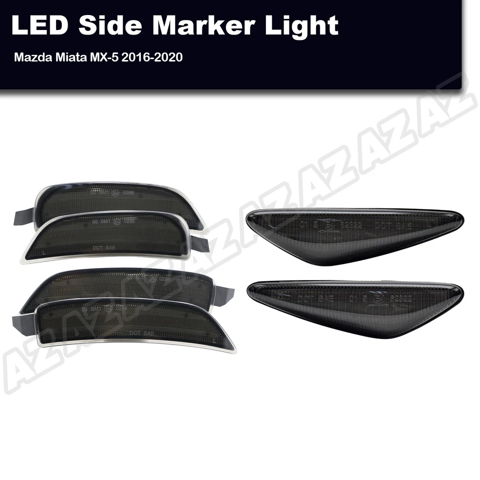 6pcs Amber/Red LED Side Marker Light Kit Smoked For Mazda MX-5 Miata 2016-2020 Foto 4 de 4