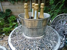 Secchio refrigeratore vino Alfred Gratien bagno ghiaccio champagne con finitura argento vintage