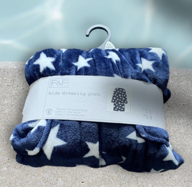 Navy Blue Star Print Dressing Gown Fleece Robe Age 5-6 Years New Girls /  Boys | eBay UK