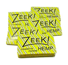 Zeek Hemp Single Wide Cigarette Rolling Papers - Lot of 5 Packs