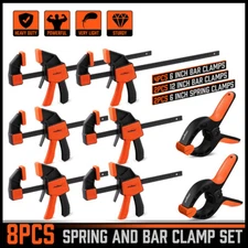 HORUSDY 8-Pack Bar Clamps for Woodworking 12" and 6" F Clamp 150 LBS Load Limit