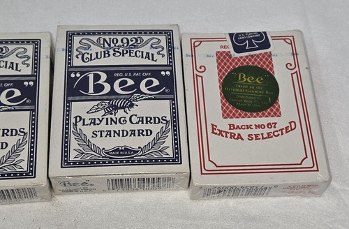 VINTAGE SEALED BEE CLUB SPECIAL POKER PLAYING CARDS 7 DECKS #92 & 99 BLACK #67 - Picture 3 of 5