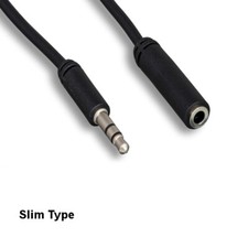 LOT10 12' Slim 3.5mm 1/8" Male to Female Stereo Audio AUX Cable MP3 MP4 Speaker