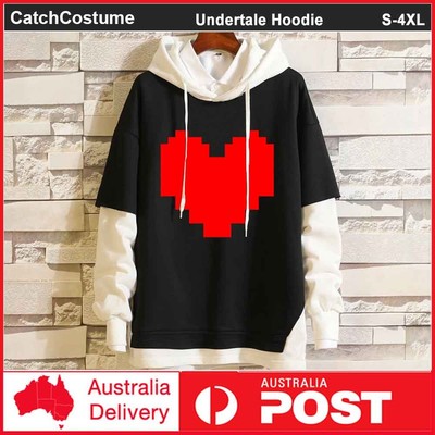 Undertale Sans Hoodie Pullover Red Heart Print Hooded Sweatshirt Sweater Unisex