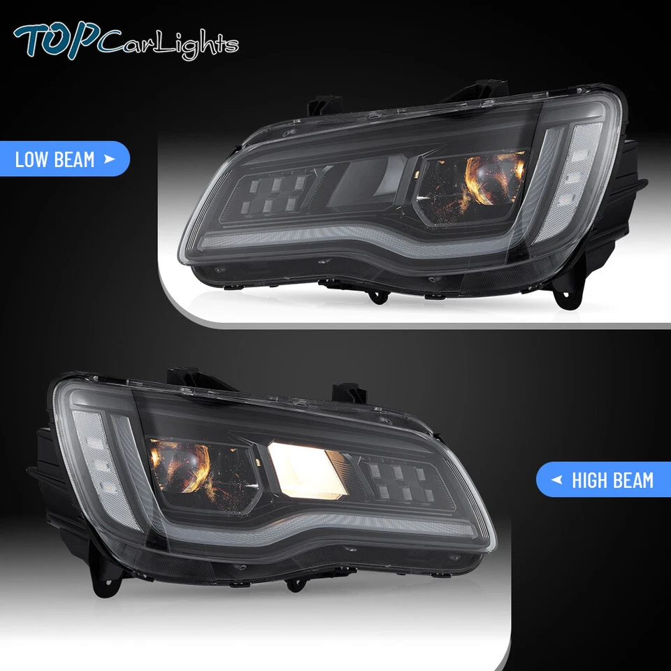 VLAND LED Headlights+Red LED Tail Lights For 2011-14 Chrysler 300 w/Animation - Image 4 of 4
