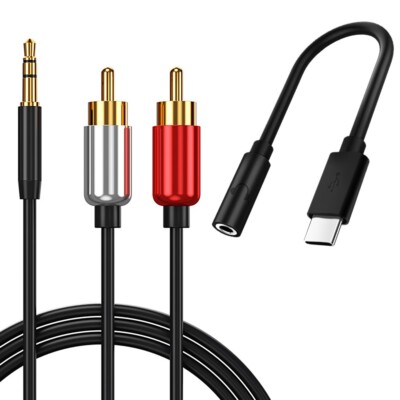 High Quality 3.5mm RCA Adapter Audio Stereo Cable+Audio Adapter for HTC U Ultra